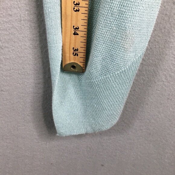 Theory Sweater Womens Large Blue Cardigan Open Front Waterfall Linen Lagenlook - Picture 5 of 15